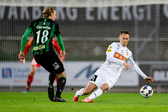 Varbergs Joakim Lindner och Häckens Tobias Carlsson