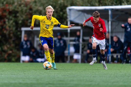 Sveriges Lucas Bergvall och Norges Almar Grindheim