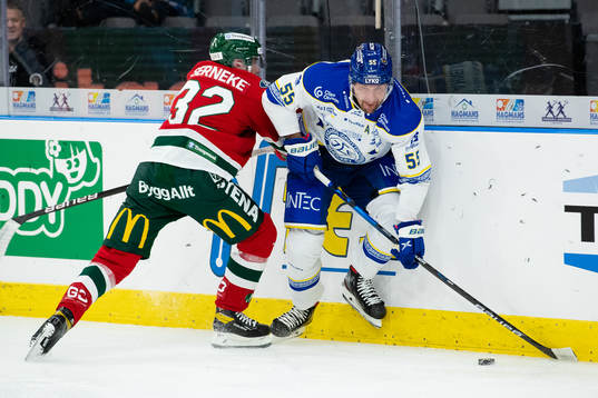 Frölundas Noah Hasa och Leksands Jonas Ahnelöv