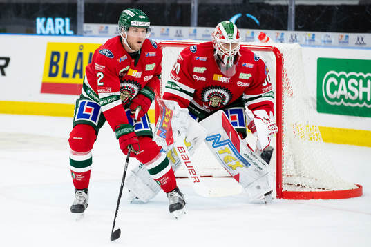 Frölundas Christian Folin och målvakt Matthew Tomkins