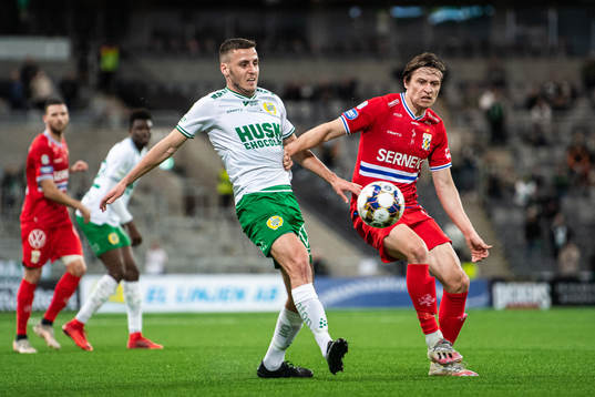 Hammarbys Jeppe Andersen och IFK Göteborgs Simon Thern