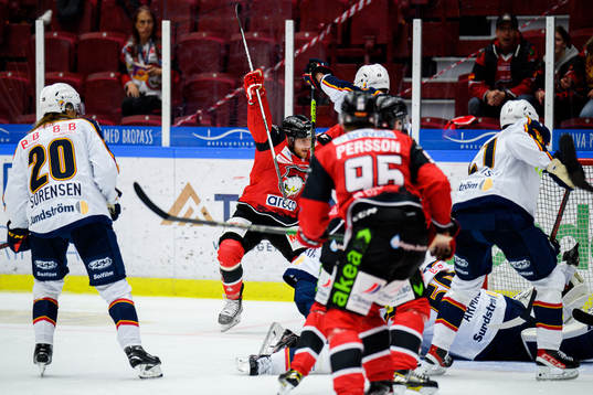 Malmö Redhawks Jaedon Descheneau jublar