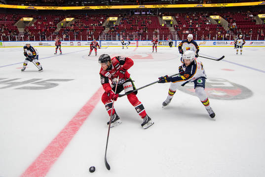 Malmö Redhawks Marcus Sylvegård och Djurgårdens Rasmus