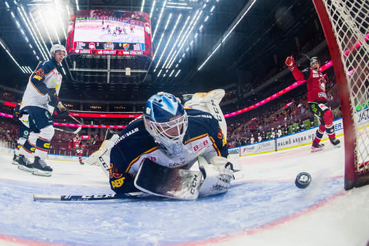 Malmö Redhawks Anton Olsson jublar