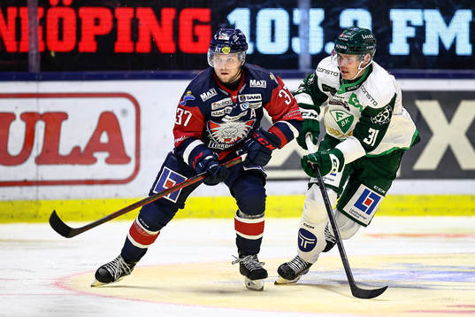 Linköpings Jesper Pettersson och Färjestads Carl Jakobsson