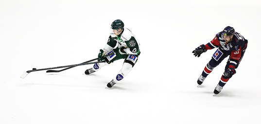 Färjestads Daniel Viksten och Linköpings Eddie Larsson
