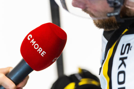 En mikrofon som används i en intervju med Cmore