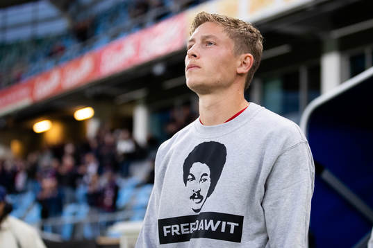 Örgrytes Anton Andreasson innan fotbollsmatchen i