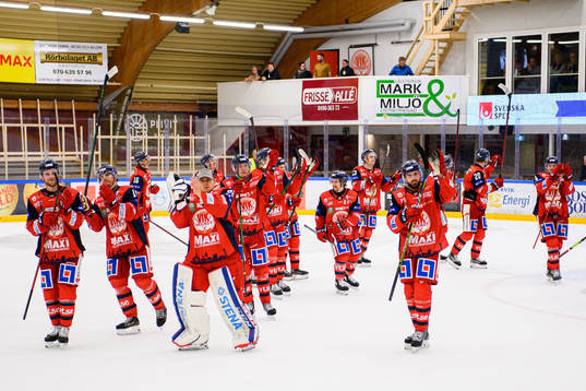 Västerviks spelare jublar