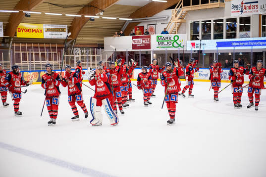 Västerviks spelare jublar