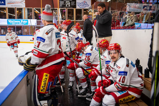 Modos tränare Mattias Karlin och spelare deppar