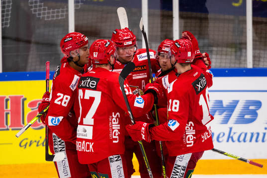 Almtunas Tobias Liljendahl jublar med lagkamrater