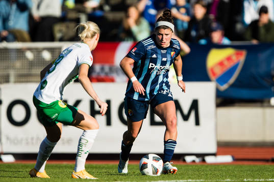 Hammarbys Alice Carlsson och Djurgårdens Hayley Dowd