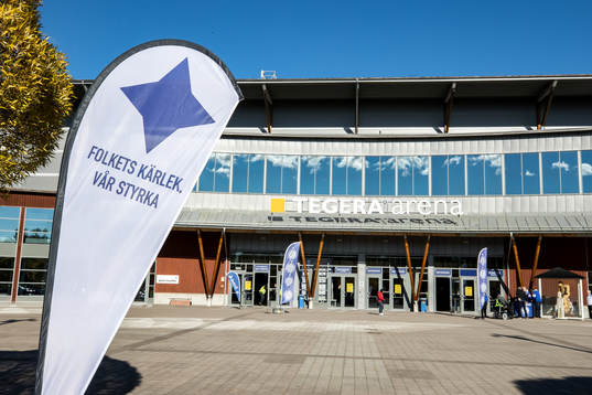Tegera Arena innan ishockeymatchen i SHL mellan Leksand och