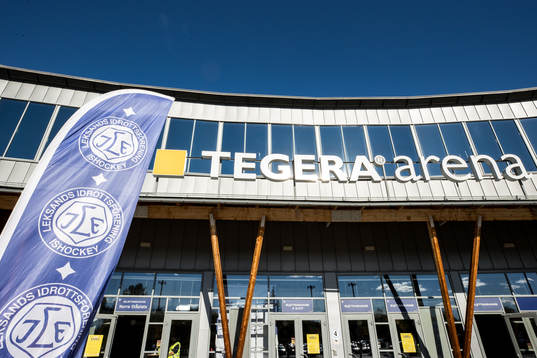 Tegera Arena innan ishockeymatchen i SHL mellan Leksand och