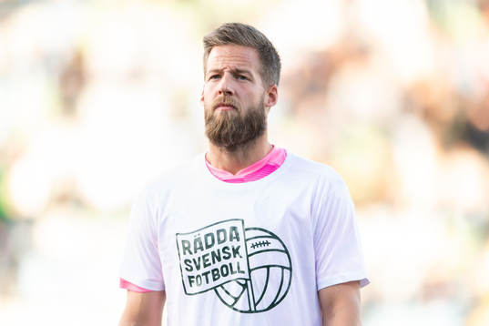 Jönköpings målvakt Frank Pettersson vid lineup innan
