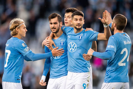 Malmö FFs Sebastian Nanasi, Adi Nalic, Antonio Colak och