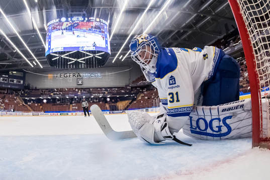 Leksands målvakt Kasimir Kaskisuo deppar