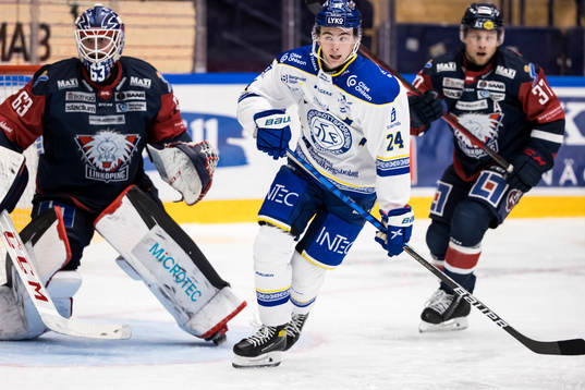 Leksands Isak Rosén  och Linköpings målvakt Marcus