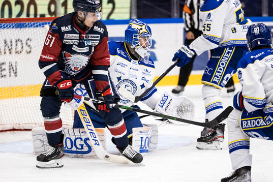 Linköpings Markus Ljungh och Leksands målvakt Kasimir