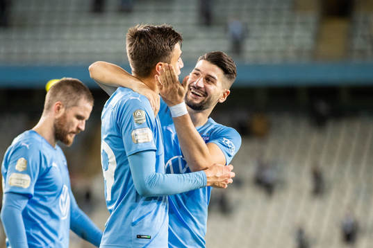 Malmö FFs Noah Eile och Antonio Colak