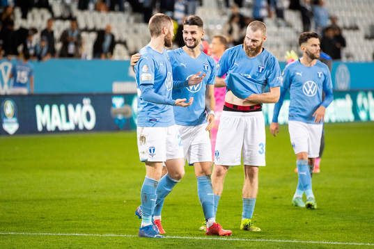 Malmö FFs Lasse Nielsen, Antonio Colak och Jo Inge Berget