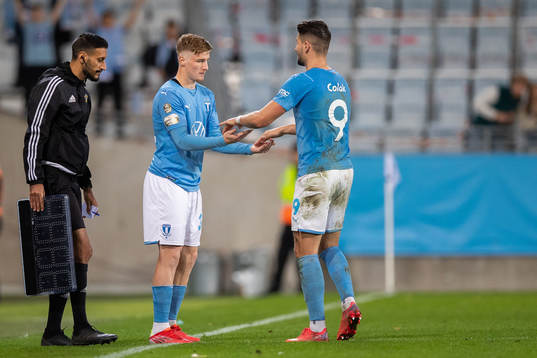 Malmö FFs Markus Björkqvist och Antonio Colak