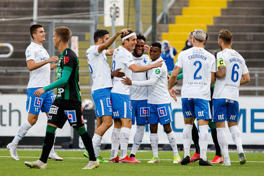 IFK Norrköpings Samuel Adegbenro jublar