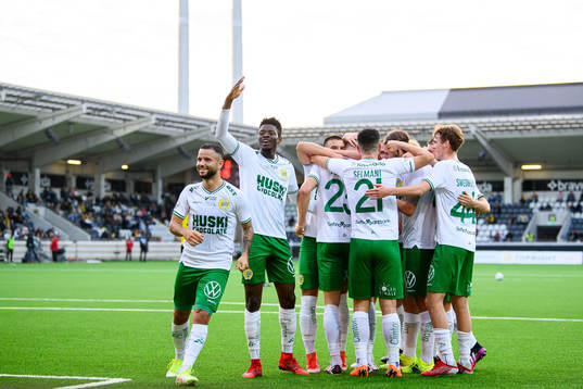 Hammarbys spelare jublar