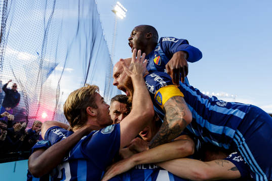 Djurgårdens spelare jublar