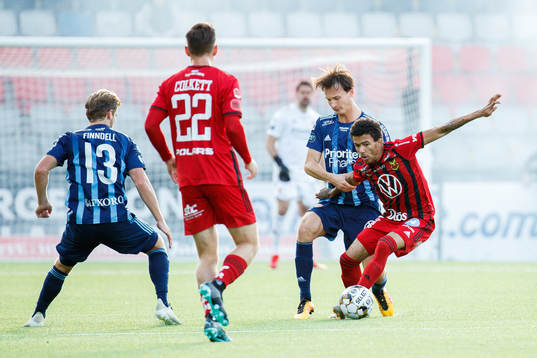 Östersunds Jerell Sellars och Djurgårdens Hjalmar Ekdal