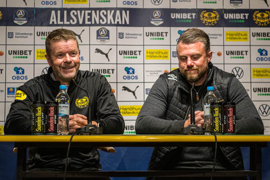 Mjällbys tränare Anders Torstensson och Elfsborgs manager