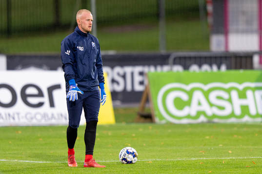 Halmstads målvakt Malte Påhlsson före fotbollsmatchen i