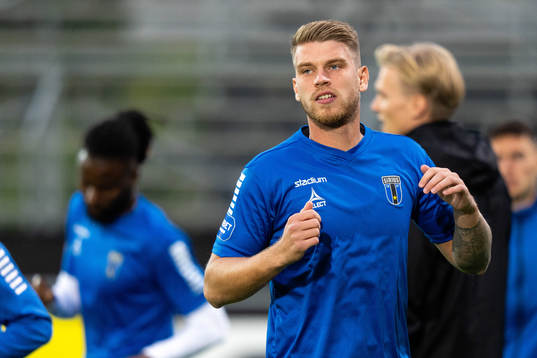 Sirius Marcus Mathisen före fotbollsmatchen i Allsvenskan