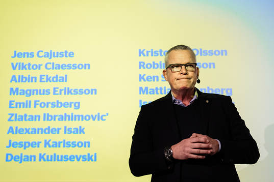 Bläddra bland fler bilder av Football, FIFA World Cup Qualifier, Sweden, Press conference