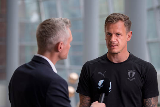 Anders Christiansen of Malmö FF is interviewed by Mattias