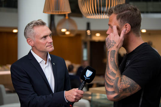 Anders Christiansen of Malmö FF is interviewed by Mattias