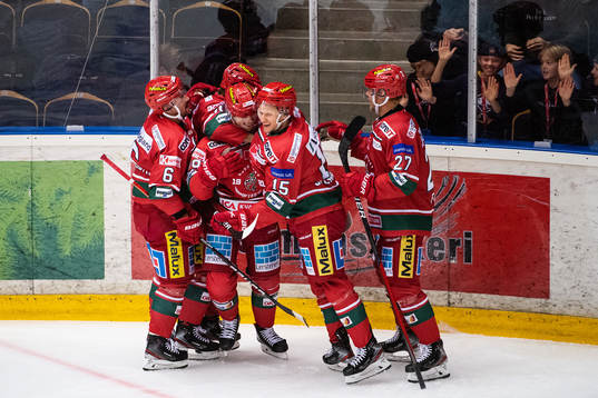 Modos Mikkel Aagaard och Filip Sveningsson jublar