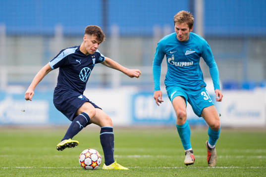 August Karlin of Malmö FF and Savva Kotov of Zenit
