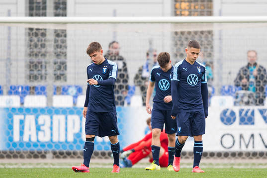 Isak Bjerkebo and Ajdin Avdic of Malmö FF looks dejected