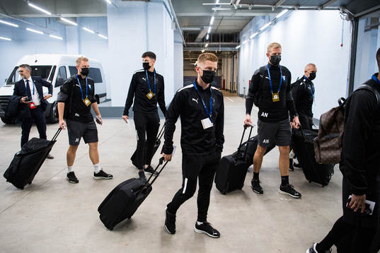 Anders Christiansen of Malmö FF arrive at the arena