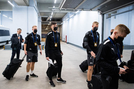 Anel Ahmedhodzic of Malmö FF arrive at the arena