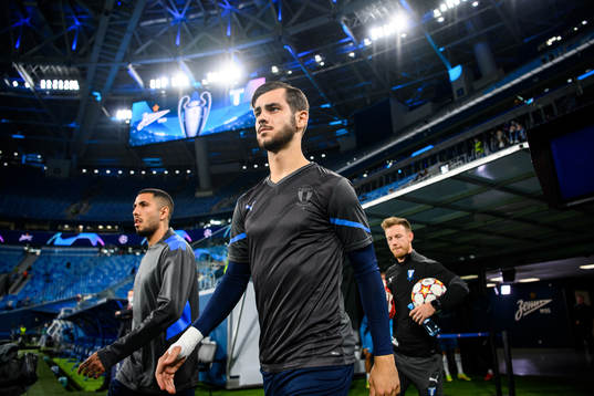 Adi Nalic of Malmö FF piror to the UEFA Champions League