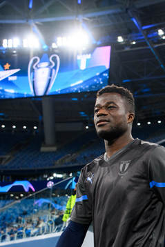 Malik Abubakari of Malmö FF prior to the UEFA Champions