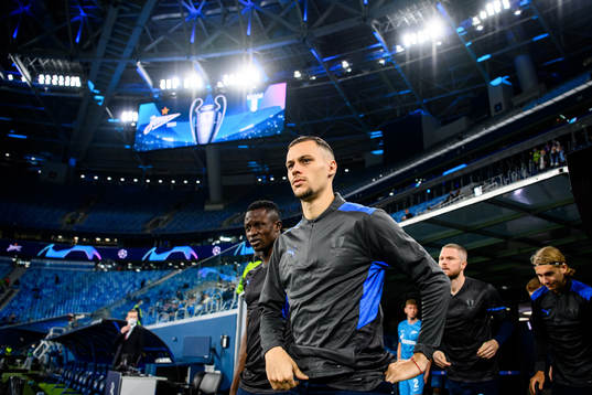 Veljko Birmancevic of Malmö FF prior to the UEFA Champions