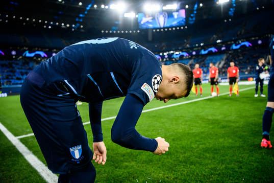 Veljko Birmancevic of Malmö FF prior to the UEFA Champions