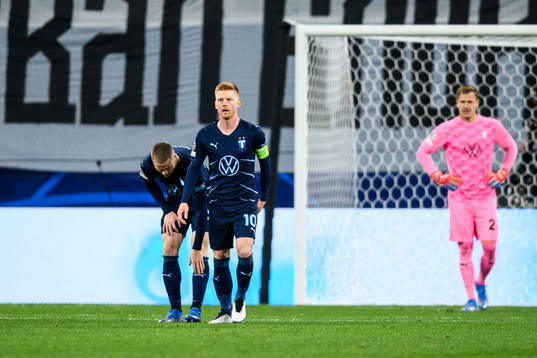 Anders Christiansen of Malmö FF looks dejected