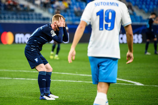 Anders Christiansen of Malmö FF looks dejected
