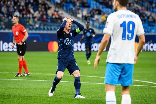 Anders Christiansen of Malmö FF looks dejecetd