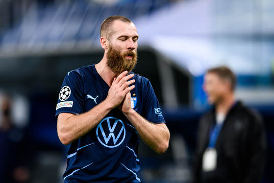 Jo Inge Berget of Malmö FF looks dejected